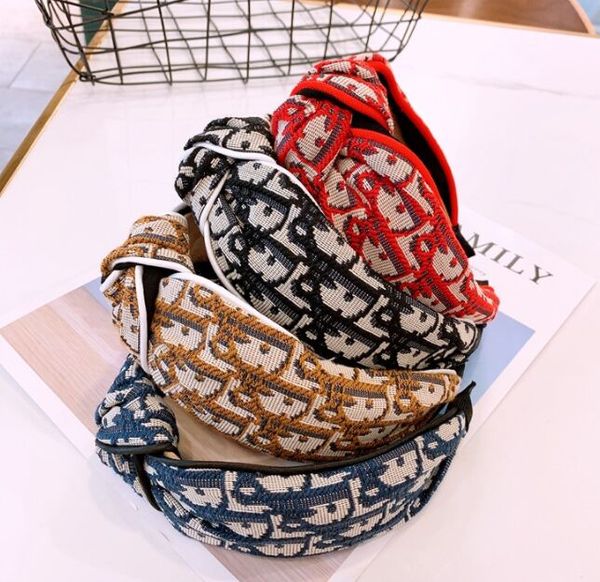 

hair accessories hair turban for women d letter headband with wrap fashion head band factory price, Black;brown