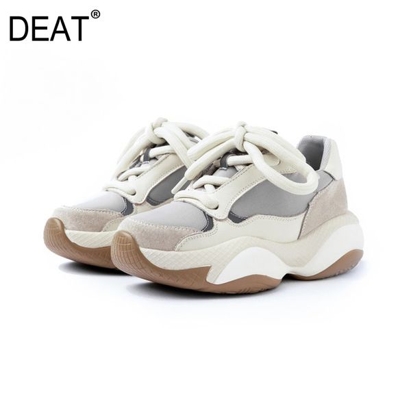 

deat] 2019 round toe bandage mixed colors sport pu leather single wedges heels shoes women new autumn winter fashion 10e747, Black