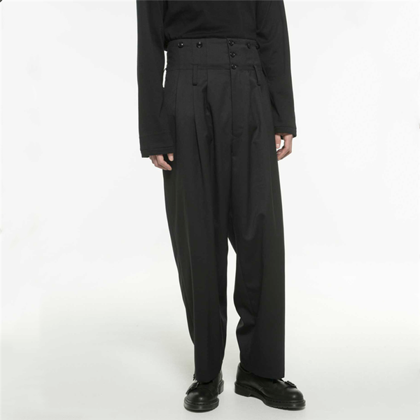 

customized new european american fashion men's pants loose casual men's pants wide leg straight bobbin large, Black
