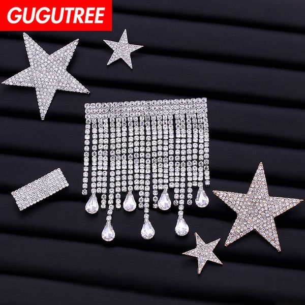 

gugutree brooch breastpin tassels star patch metal patches badges applique patches for clothing hh-50, Black