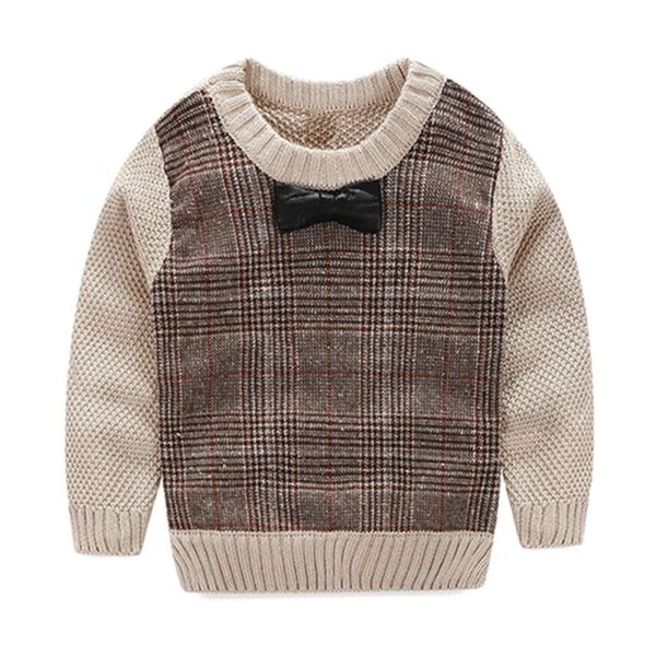 

baby sweater baby sweater boy autumn long sleeve plaid bow tie knit child pullover, Blue