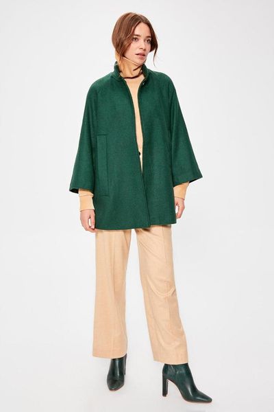 

trendyol emerald green stamp coat twoaw20kb0085, Black;brown