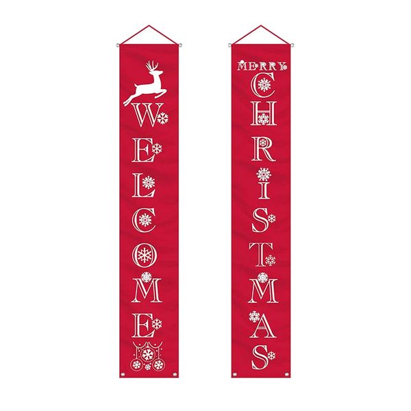 

fashion-christmas banner decoration outdoor interior christmas decoration winter happy christmas bright door sign red