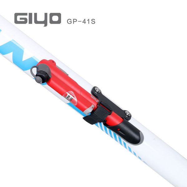 

giyo gp-41s bike bicycle air pump barometer gauge pocket 120 psi high presure mini ball cycling tire inflator valve (a/v) (f/v