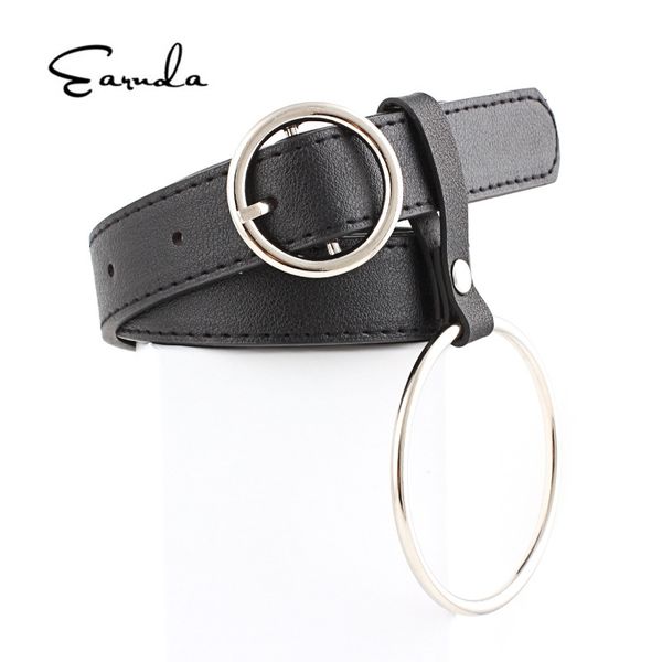 

earnda new round buckle pin buckle belts female belts combination fashion trendy jeans rings women, Black;brown