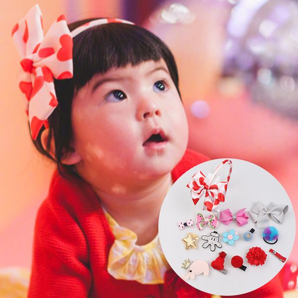 Baby Girl Hair Sticks Children Bowknot Barrettes Safflower Wave