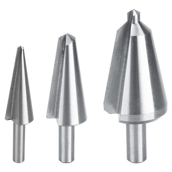 

new 3pcs / set milling machine step drill bit pv thin iron hole saw cutter hss chamfer woodworking milling metal drilling