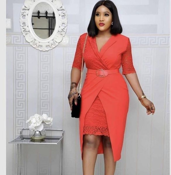 

2019 new fashion style african women summer beauty plus size dress, Red