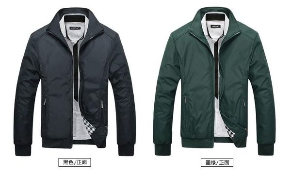 

solid men's jacket spring autumn overcoat middle aged men fashion stand collar slim casual style businese jackets men autumn m-5xl, Black;brown