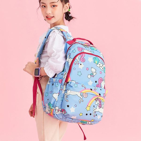 

korean new large capacity elementary school bag cute unicorn print girls schoolbag waterproof light weight children's backpack