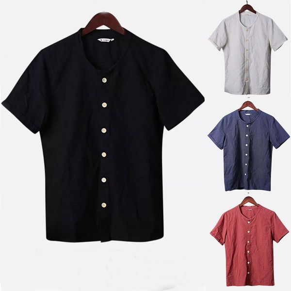 

brand designer men cotton vintage henry casual long sleeve men old color cardigan shirt 2019 sale, White;black