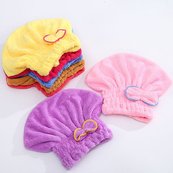 

bathing cap shower hat dry hair cap ultra-fine fiber lovely bath cap bag hair bibulous dry hair towel