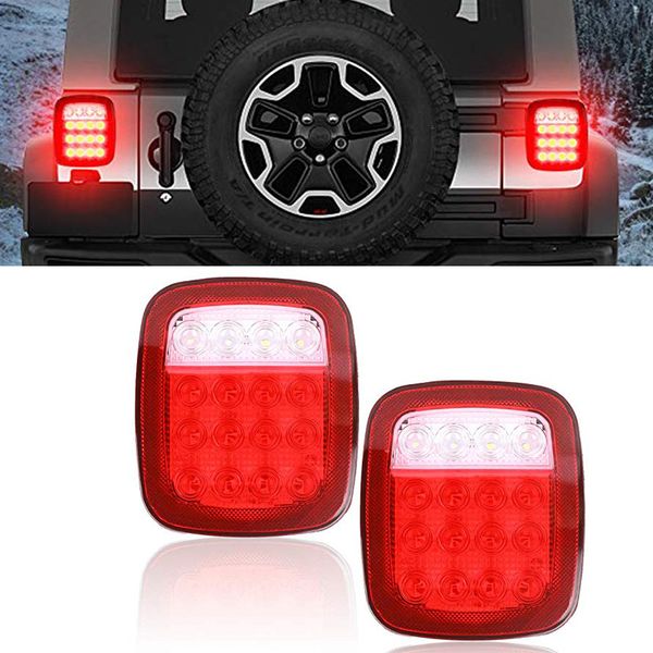 

2pcs stail reverse driving brake light led rear light 12v for wrangler tj jk cj yj truck trailer boat