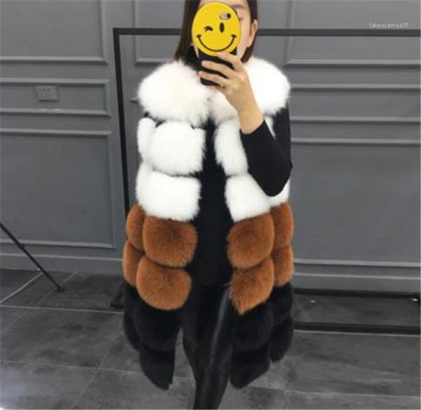 

мода стиль повседневная одежда женская зима дизайнер искусственный мех без рукавов теплый длинный стиль женская одежда роскошь, Black