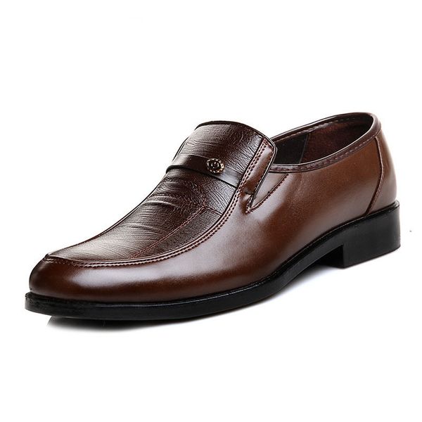 

2019 new arrival men leather slip on shoes round toe summer footwear male office work shoes sapato social masculino, Black