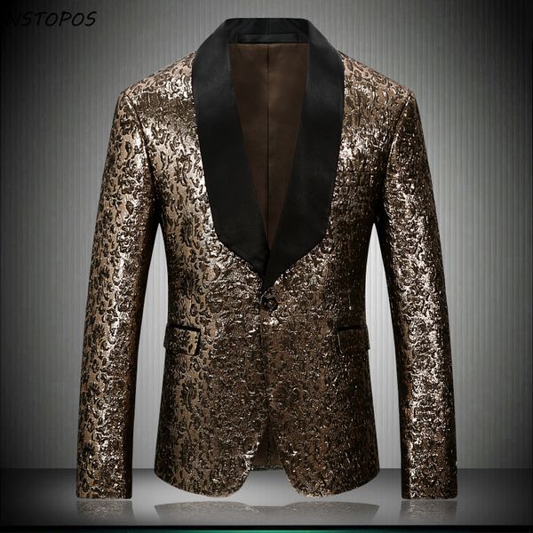 

gold tuxedo jacket luxury shinny gold prom blazer 2017 stage costumes for singers marriage 4xl blazer hombre slim fit, White;black