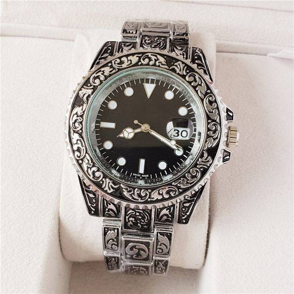 

Швейцарский бренд роскошные часы для мужчин из нержавеющей стали резной ремешок