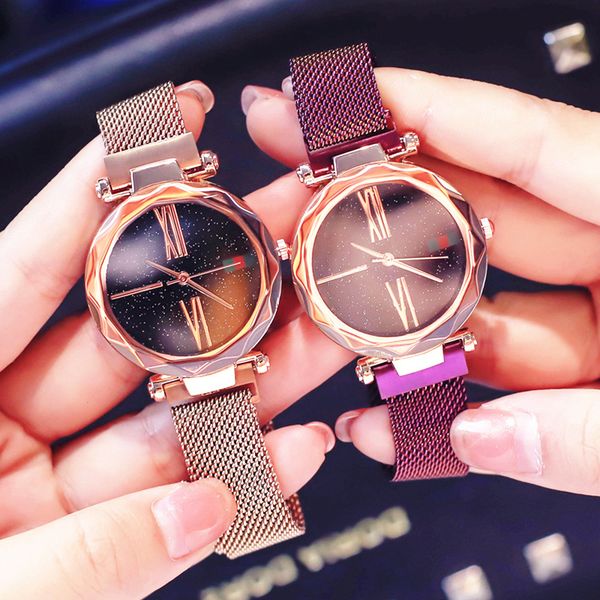 

fashion women watch rose gold popular elegant lady watch magent buckle quartz wristwatch wholesale watches, Slivery;brown