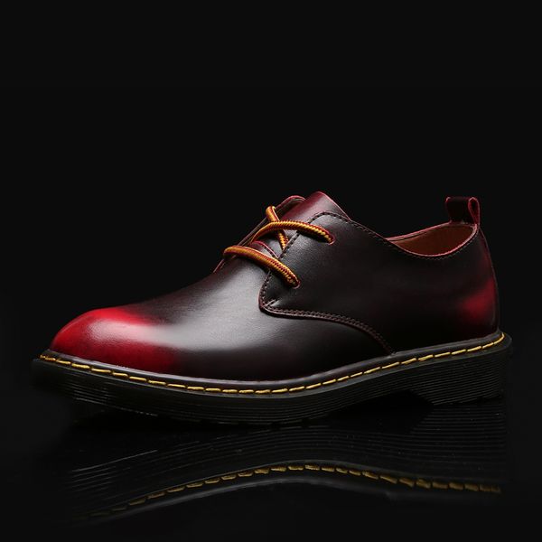 

cimim brand new men trend retro casual leather shoes outdoor fashion shoes men office comfortable luxury tooling, Black