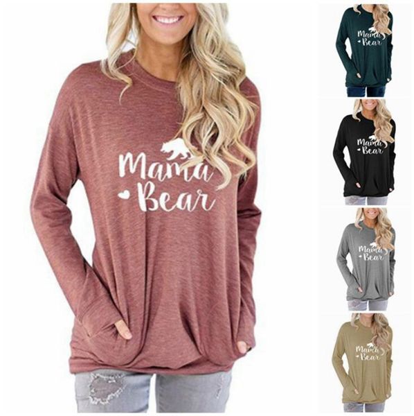 

мама медвед hoodie женин пимо опеаано  длиннм Ѭђкавом поведневне ђайки, Black