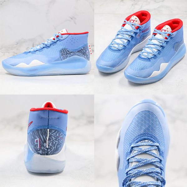 

men basketball shoes zoom kd 12 ep sjx mesh stitching university 12s kevin durant 12 pe oreo anthracite sneakers sports trainers 40-46