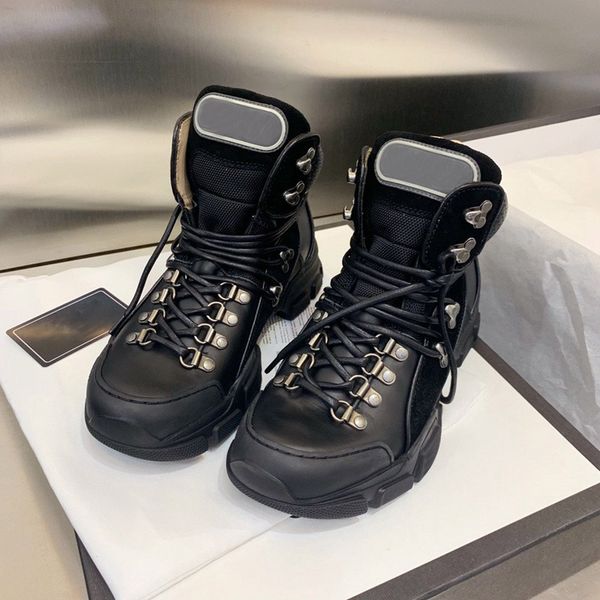 

luxury flashtrek high-sneaker mens ankle booties hiking military boot women platform designer shoes martin sneakers cs07, Black