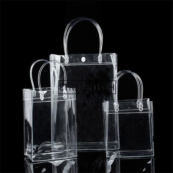 

200шт много нового способа пвх женщины clear bag прозрачный tote luxury design косметические мешки плеча hangbags хранения