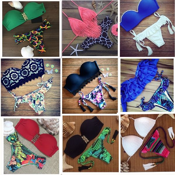 

10 style new arrivals women swimwear bikini two pieces triangle bikini swimsuit lady swimsuit padded bra set