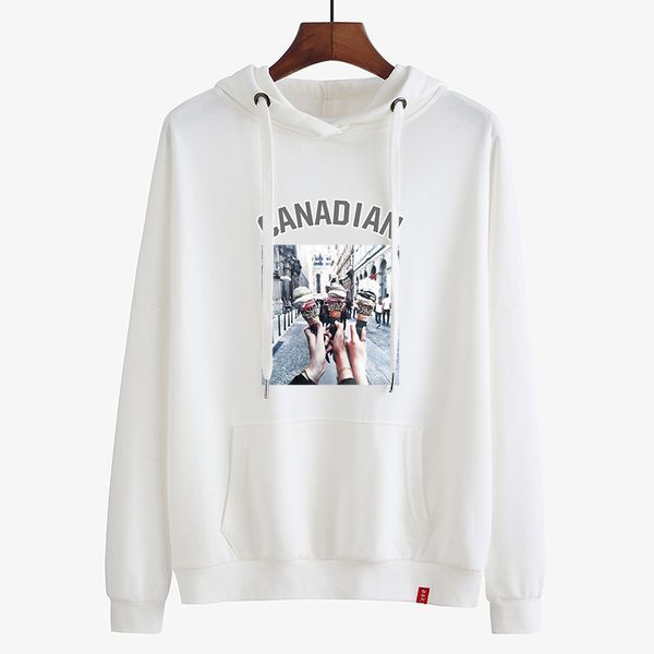 

oversize autumn korean women's clothing letter print hoodies and sweatshirt long sleeve bluzy damskie cotton clothes tq0115w, Black