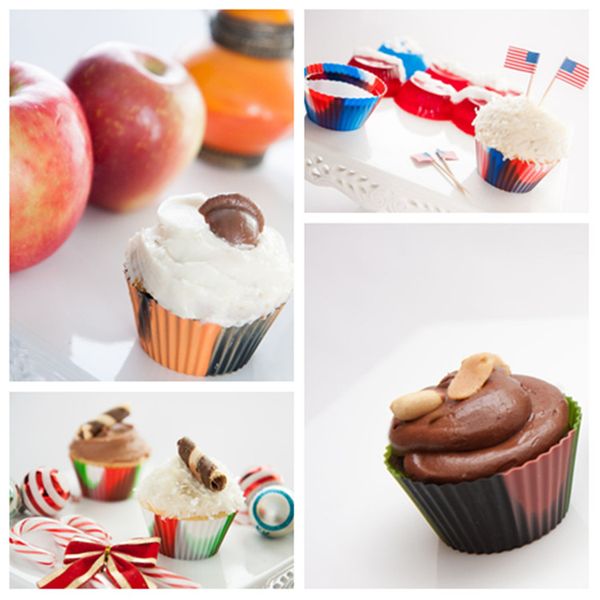

new silicone cake molds cupcake baking mold camouflage silicone reusable heat-resistant cake cup bakeware molds cake decoration t2i5339