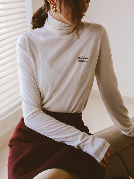 

women pullovers wool blends knitted sweaters multi-color pullover fall winter bottoming knit natural silk basic sweater, White;black