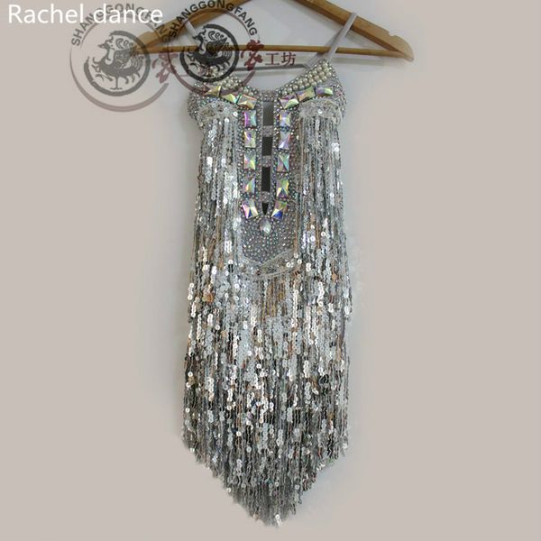 

2017 fashion latin dancing clothing sequined style back open sleeveless samba tango dance costumes tassel latin dance dress set, Black;red