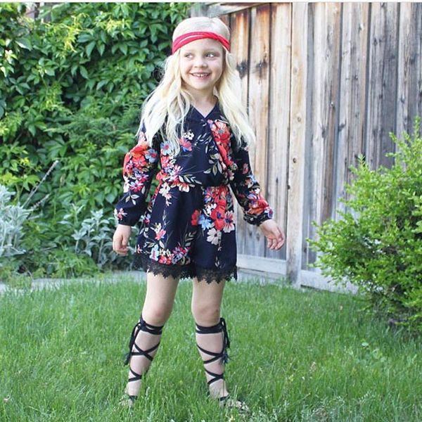 

pudcoco baby kids girls floral print floral princess lace dresses toddler clothes, Red;yellow