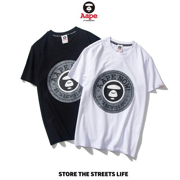 

мужская летняя дизайнерская футболка модные топы с принтом модный свободный рисунок обезьяны с коротким рукавом повседневный топ с принтом д, White;black