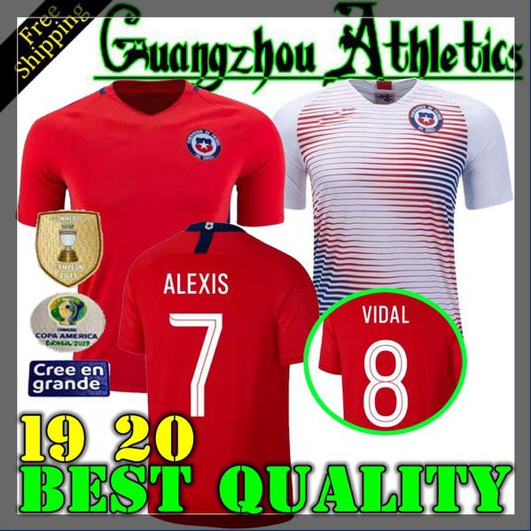 

2019 chile copa america soccer jerseys 7 alexis 8 a.vidal 10 valdivia 17 medel pinilla vargas customize 2019 2020 home away football shirt, Black;yellow
