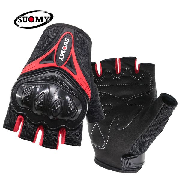 

motorcycle summer half-finger gloves knight shatter-resistant off-road cycling gloves locomotive race car four seasons gloves me, Black