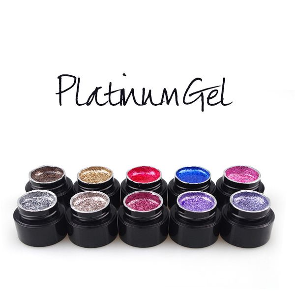 

11 colors glitter platinum uv nail gel polish shiny shimmer manicure soak off nail art varnish, Red;pink