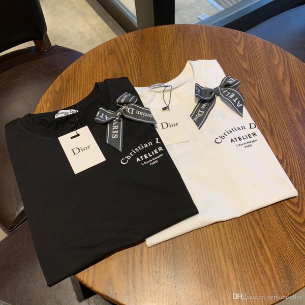 

19 luxuriou brand de ign d letter bowknot cotton tee hirt men women breatheable fa hion treetwear outdoor t hirt