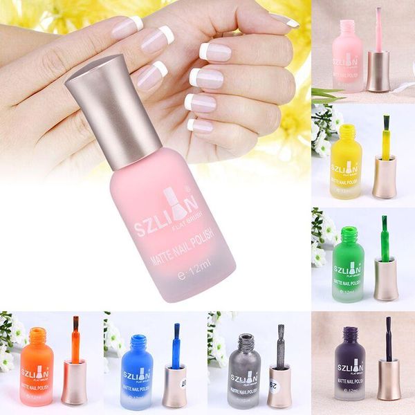 

12ml matte nail polish frosted long lasting nail varnish art gel accessory multicolor matte colored polish