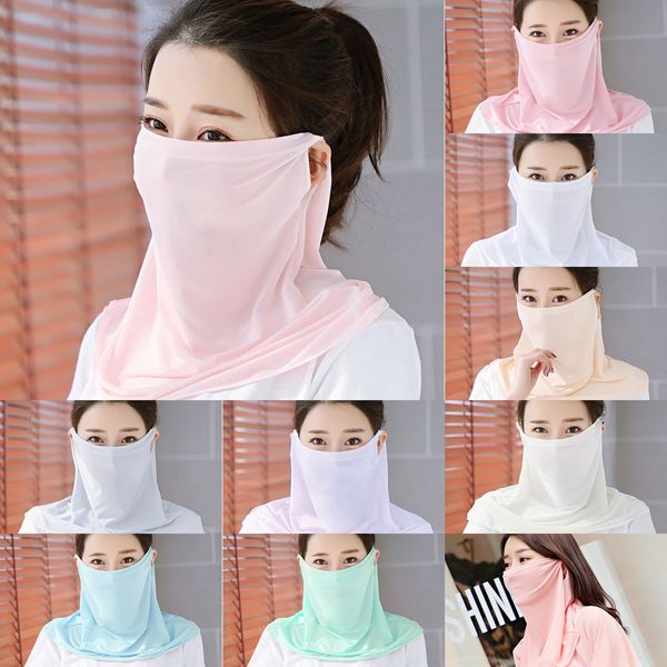 

tugrx горячих женщин шарф маска шелковая шифоновая вуаль на открытом воздухе ветрозащитный пол-лица пыль, платок, зонт маски пыли маска шарф, Black