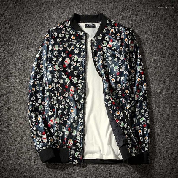 

s bomber jacket men casual hip hop baseball collar print fashion jacket smooth streetwear jacket loose men, Black;brown