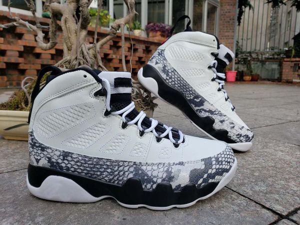 

2019 9 snakeskin basketball shoes men black white grey sports shoes