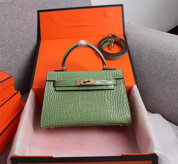 

classic designer women handbags shoulder bags mini strap crossbody genuine leather crocodile pattern handbag hipping 22cm