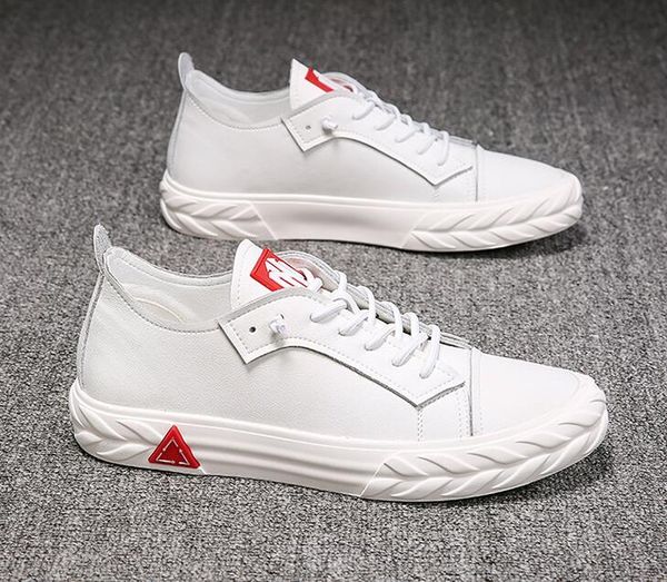 

new fashion street cool men shoes genuine leather casual shoes man leather loafers sneakers, Black
