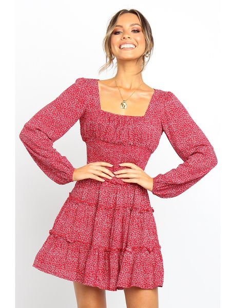 

женская мода печатные платья с длинным рукавом осень женщины роскошные повседневные платья новое прибытие женские короткие платья топы одежд, Black;gray