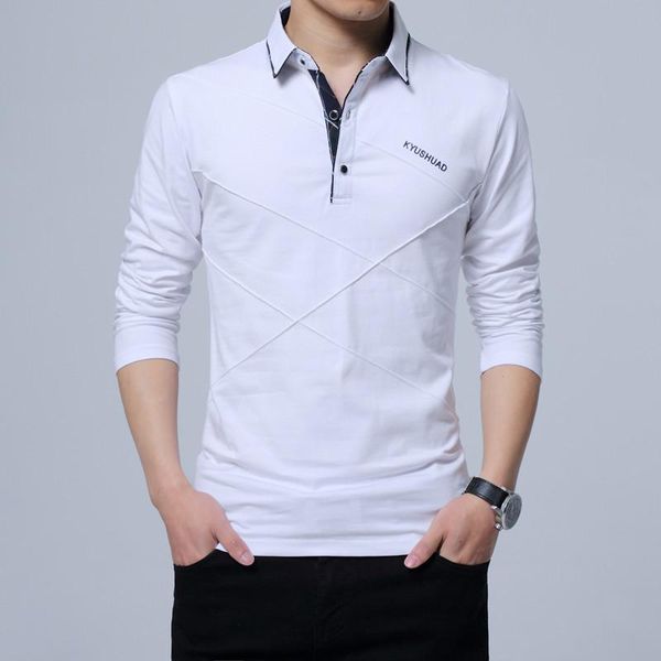 

new polo shirt men plus size 3xl 4xl autumn winter brand men 's polo shirt long sleeve casual male shirt mens polo shirts, White;black
