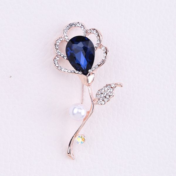 

6 colors available enamel flower brooches for women beautiful rose brooch pin wedding accessories fashion jewelry, Gray