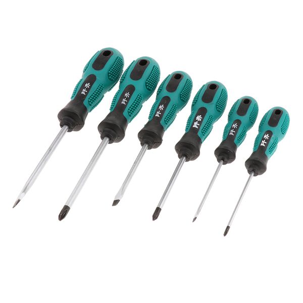 

6 pcs solid steel phillips cross point slotted screwdriver screw driver magnetic
