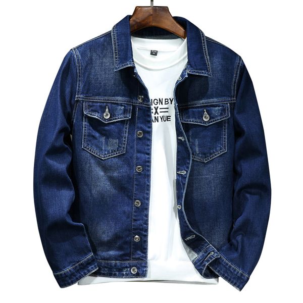 

m-2xl fashion men's cotton solid denim jacket casual streetwear slim fit outwear male cowboy vintage a8059, Black;brown