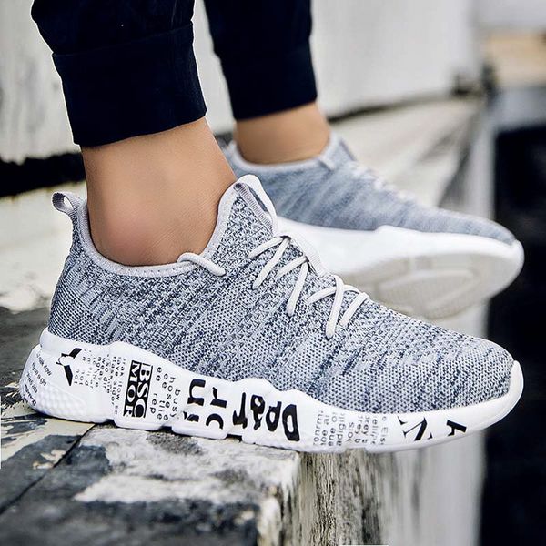 

1 pair men shoes hiking shoes mesh cloth breathable men solid cross tied anti skidding ventilation round toe running gym shoe